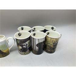 Danbury Mint Black Labradors by John Silver teaset for six, comprising teapot, open sucrier, milk jug, and six mugs, in one box