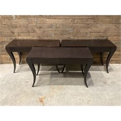 3 x rosewood console table, fitted with two soft-close drawers