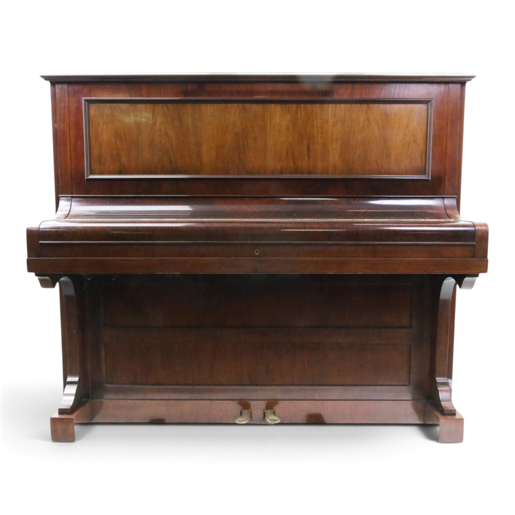 Edwardian C. Bechstein mahogany cased upright piano, with ivory keys and two pedals, serial no. 56533, H125cm, W146cm
This item has been registered for sale under Section 10 of the APHA Ivory Act