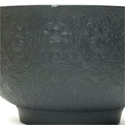 Tapio Wirkkala and Bjørn Wiinblad for Rosenthal - bowl decorated in light relief with goddesses, H15cm; together with two vases from the Porcelaine Noir series, larger H31.5cm (3)