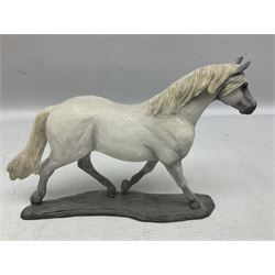 Seven Border Fine Arts figures, comprising Clydesdale Mare & Foal A0187, Highland Mare & Foal A2691 and five horses from the Action Horses series 