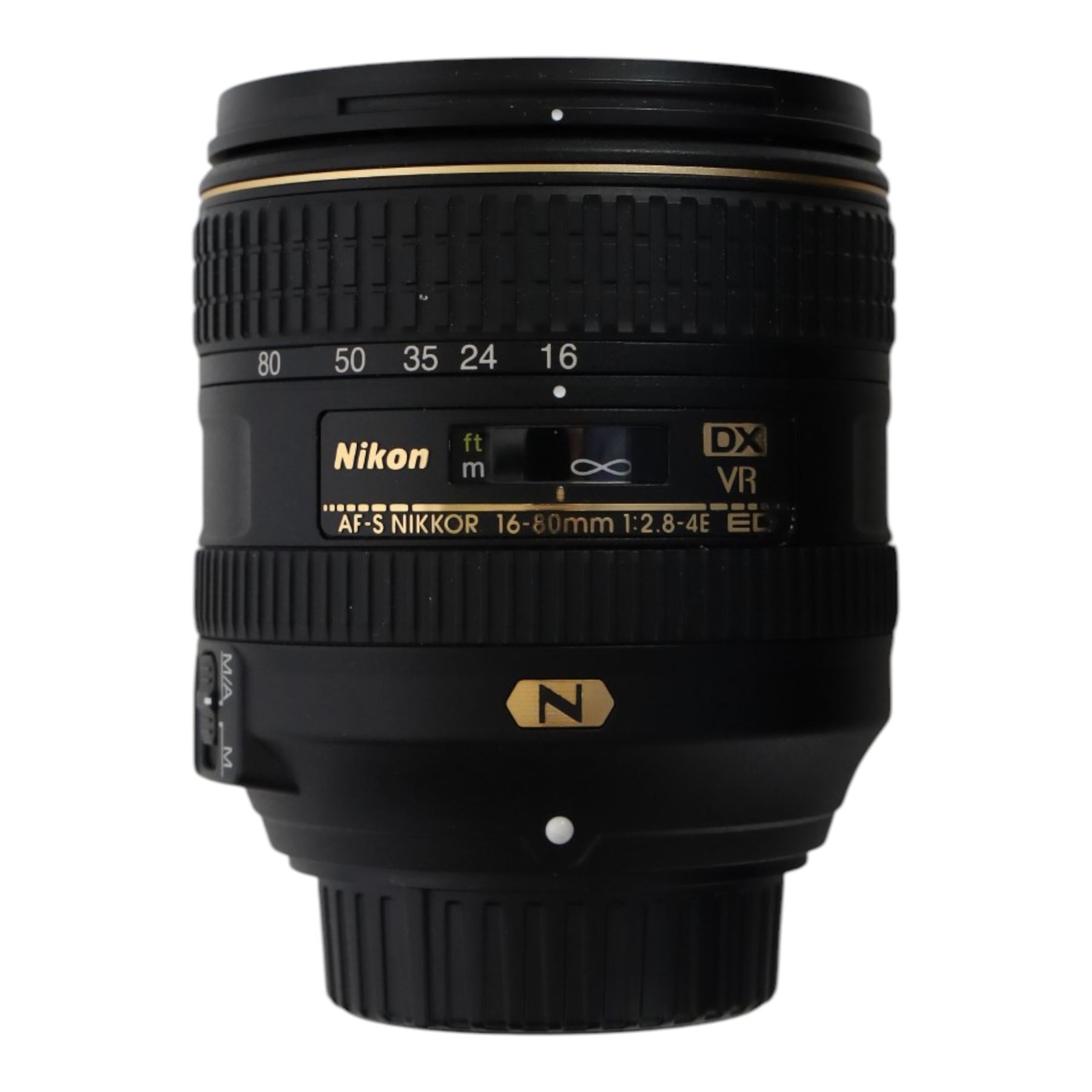 Three DSLR camera lenses, comprising Nikon Nikkor AF-S DX 35mm f/1.8G, boxed, Tokina AT-X Pro 11-16mm F28 Aspherical lens, boxed and Nikon Nikkor AF-S 16-80mm 1:2.8-4E ED lens and a 