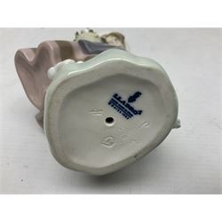 Three Lladro Flower Girls figures, comprising Sweet Scent no 5221, Pretty Pickings no 5222 and Spring is Here no 5223, largest example H18cm 