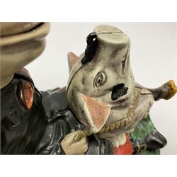 Late 19th century cast-iron mechanical money bank 'Paddy and the Pig' by J & E Stevens; patented 8th August 1882 H20cm L18.5cm