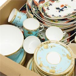 Victorian turquoise ground part tea set, part Doulton Matsumai pattern dinner service and other dinner ware