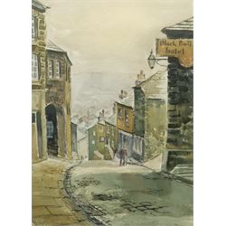 Geoffrey M Holdsworth (British 20th century): 'Haworth in December', watercolour signed, titled verso 46cm x 33cm