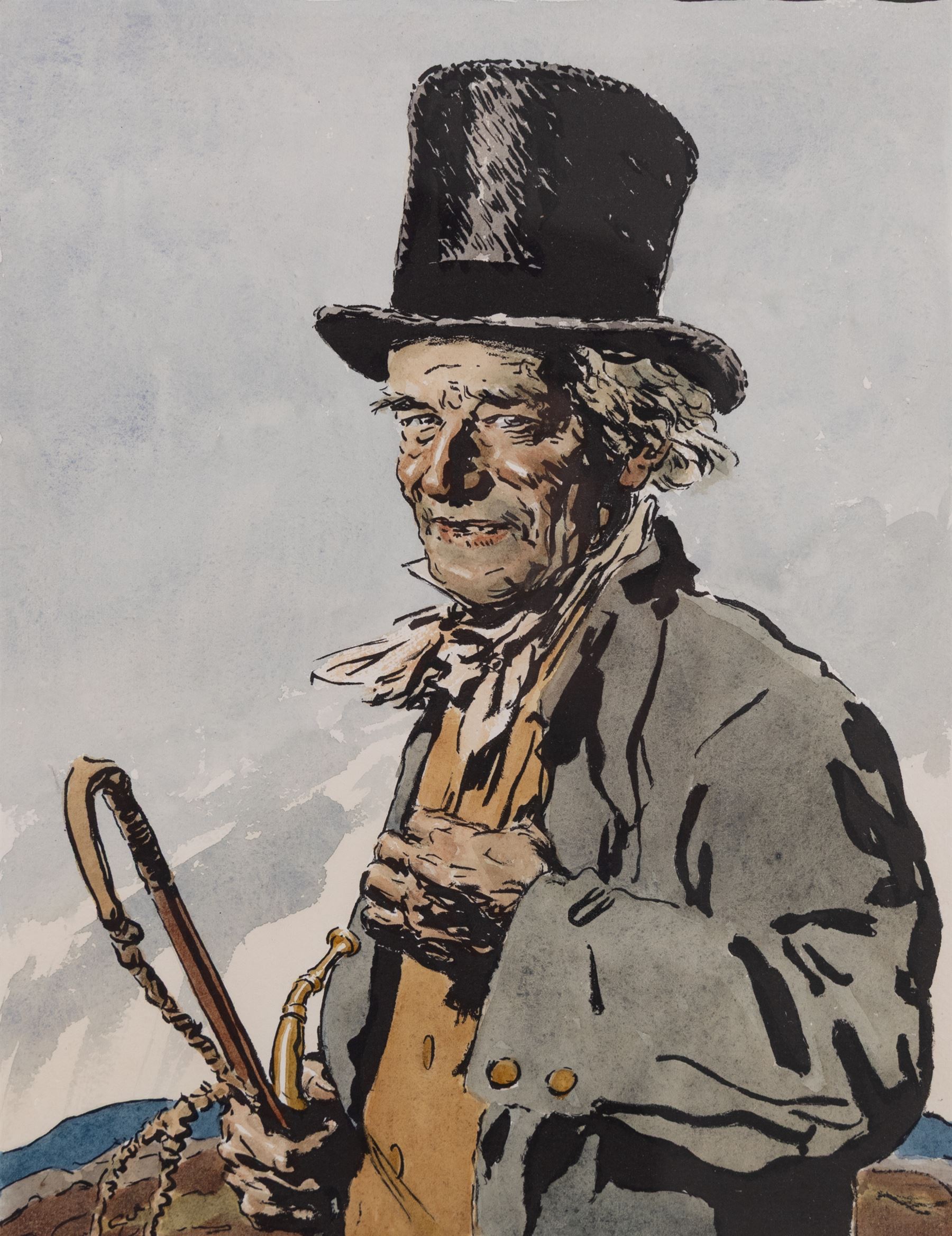 William Strang (Scottish 1859-1921): The Rt Hon Walter Runciman, large etching signed in pencil 41cm x 30.5cm; Joseph Simpson (British 1879-1939): Portrait of John Peel, lithograph signed in pencil, 34cm x 26cm (2)