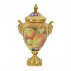 Coalport pedestal vase and cover, of urn