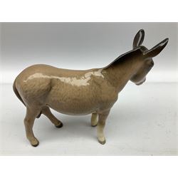 Beswick donkey family to include no.1364b, no.2267a, another donkey and donkey foal (4)