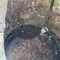 19th century large riveted steel smelting pot crucible  - THIS LOT IS TO BE COLLECTED BY APPOINTMENT FROM DUGGLEBY STORAGE, GREAT HILL, EASTFIELD, SCARBOROUGH, YO11 3TX