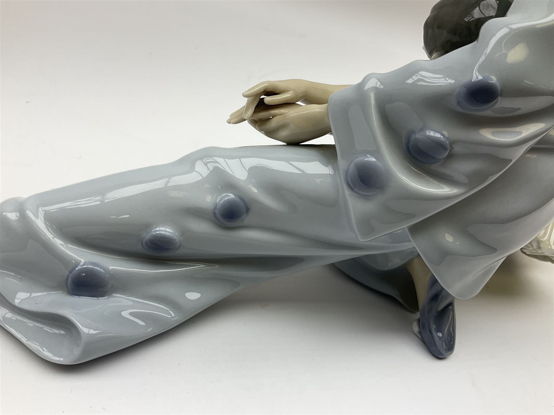 Lladro figure, Closing Scene, modelled as a clown and ballerina, year issued 1974, year retired 1996, no 4935, H24cm 