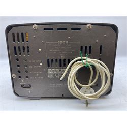 1950s Bush Type DAC 90A valve radio in brown Bakelite case, W29cm D19cm H22cm, two mid-century Ekco radios in Bakelite cases comprising Model U.195 and U.245, and further Pye Bakelite cased radio