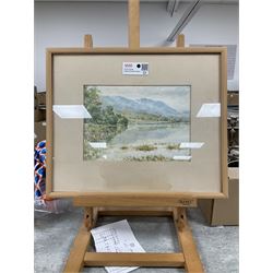 Valentine Green (20th century): Calm River Landscape in Summer, pair of watercolours signed and dated 1944 both 18.5cm x 26cm (2)
