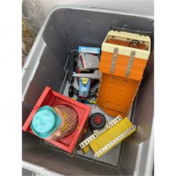 Pelham Puppet Police man with box, Star Wars Princess Leia figure by Kenner, boxed, Matchbox ‘Carguantua Monster of the Freeways’ playset, Bandai lazer tank, both boxed, Tonka trucks and other toys etc