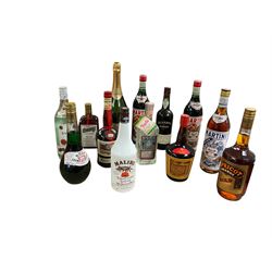 Mixed alcohol, including Malibu, Apricot Brandy, Tequila etc, various contents and proof 