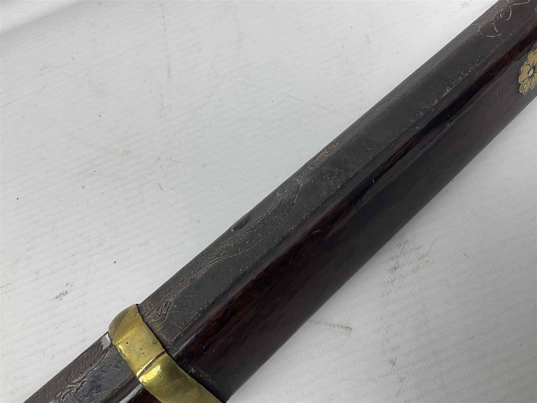 Japanese matchlock musket approximately .45 cal., Edo period (1603-1868), the 66cm(26