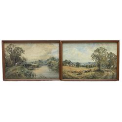 Henry John Kinnaird (British 1861-1929): 'View near Arundel' and 'Thames near Pangbourne', pair watercolours signed and titled 34cm x 50cm (2)