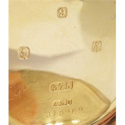 Early 20th century 9ct gold open face keyless lever pocket watch by Rolex, white enamel dial with Roman numeral hour markers and subsidiary seconds dial, case by Dennison, Birmingham 1925