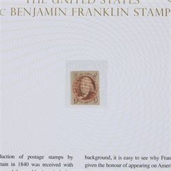 United States of America 1947 'Benjamin Franklin' five cent stamp, in Westminster presentation folder