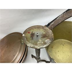 Jam pan, bed pan and other metalware 