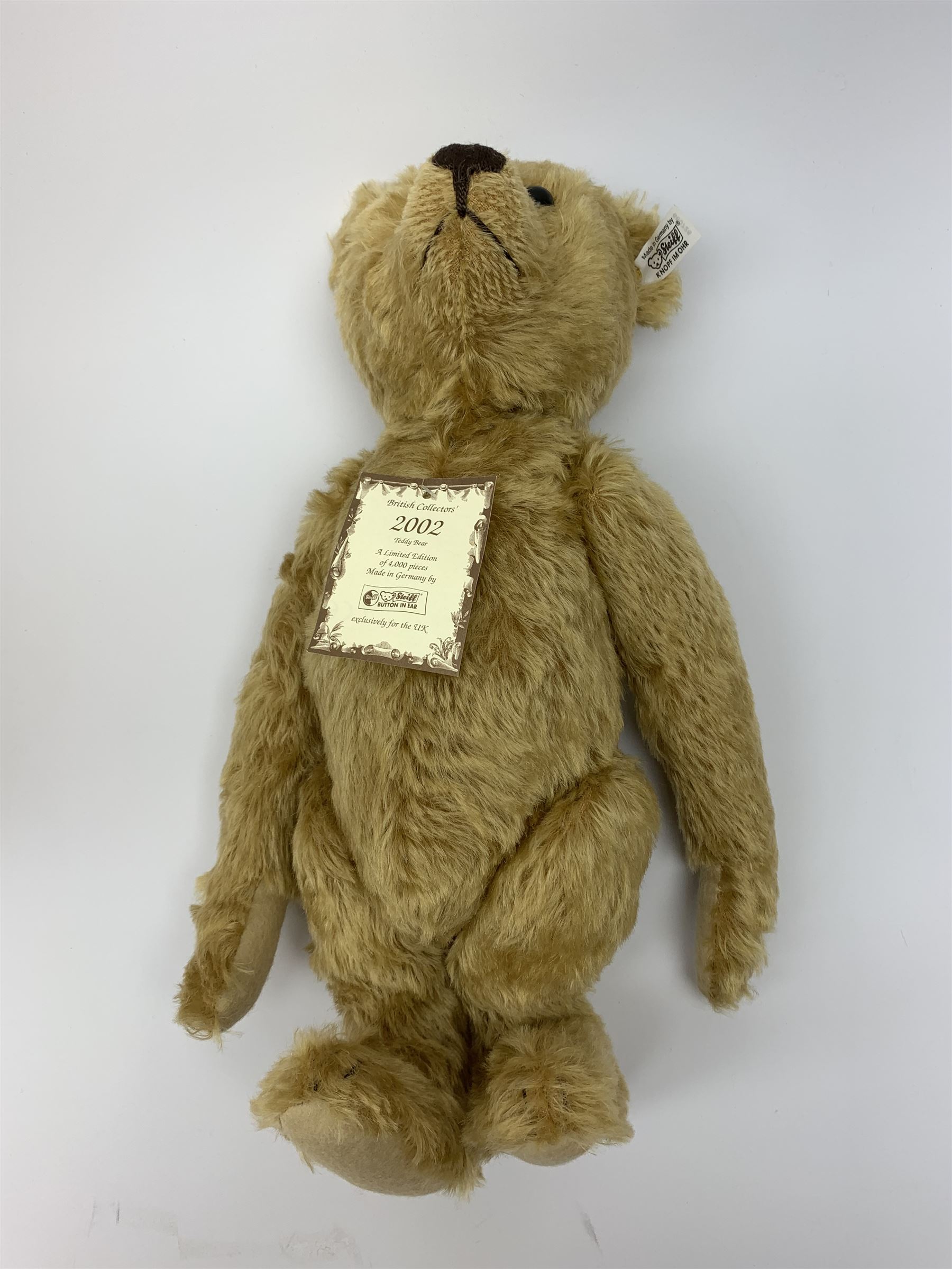 Steiff limited edition British Collector's Teddy Bear 2002, honey golden colour with growler mechanism, No.170/4000, H14