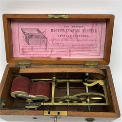 Victorian Maw, Son & Thompson Improved Magneto-Electric Machine for Nervous Diseases, in mahogany box L26cm