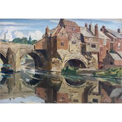 Thomas Stuart Milner (British 1909-1969): The Town Bridge, oil on board signed and dated '39, 28cm x 38cm