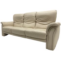 Himolla - three seat sofa upholstered in cream leather