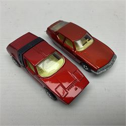 Matchbox 1-75 Series 'Superfast' ex-shop stock - eight models ccomprising 30d Beach Buggy, 41d Siva Spyder, 43d Dragon Wheels, 44d Boss Mustang, 45c Ford Group 6, 51d Citroen S.M., 52c Dodge Charger Mk.III and 75c Alfa Carabo in 39d Clipper box; all boxed (8)