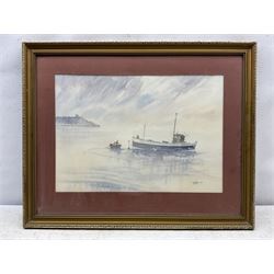 Desmond 'Des' G Sythes (British 1929-2008): 'Scarborough Fishing Boat SH66 Salmon Fishing off the Spa', watercolour signed, titled and dated 1975 verso 35cm x 51cm