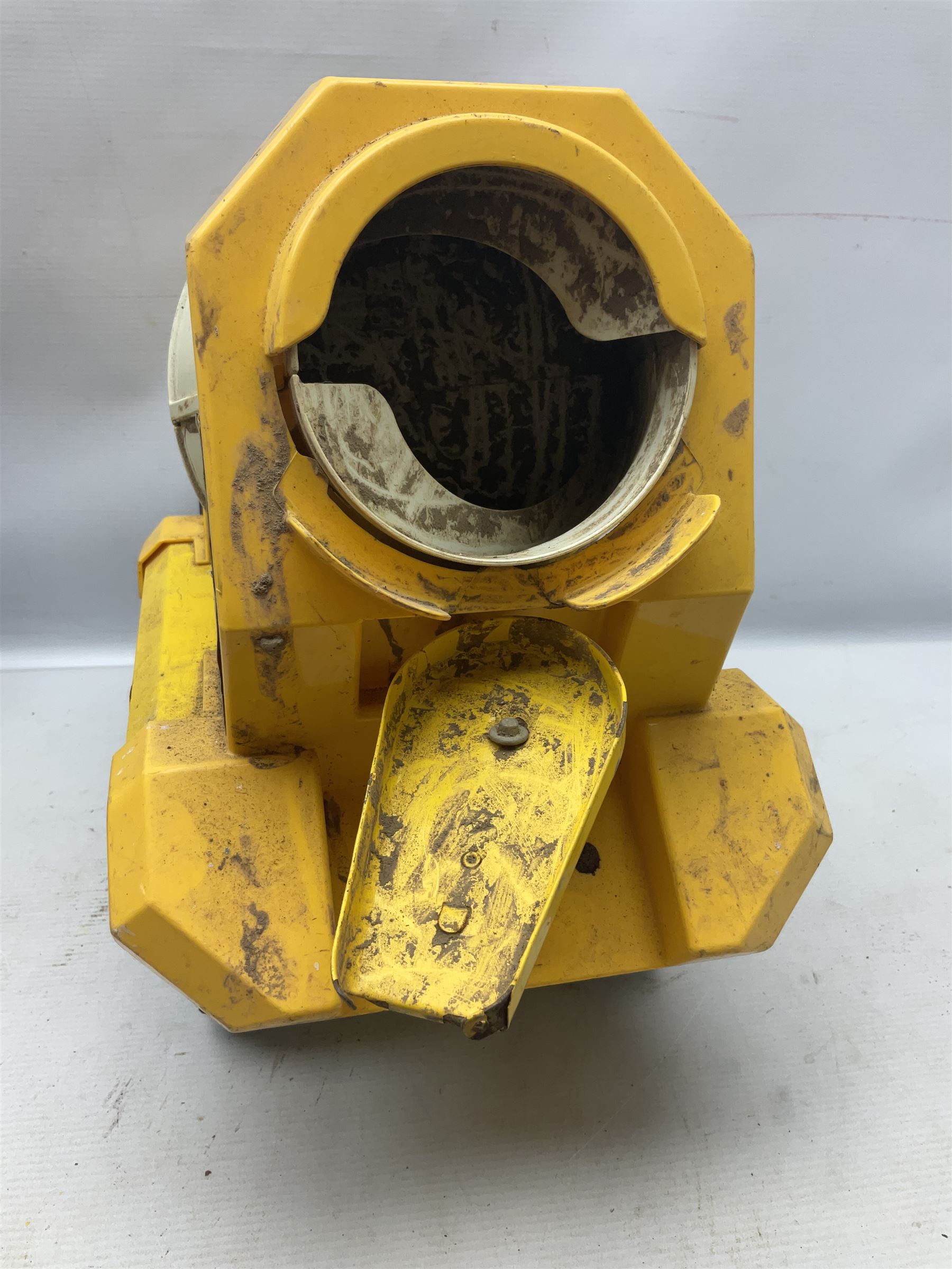 Tonka - five large scale pressed steel vehicles comprising Cement Mixer, Mighty Mobile Crane, Jeep and two Dumper Trucks (5)