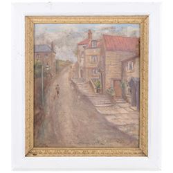 Harold Todd (British 1894-1977): New Road - Robin Hood's Bay, oil on board signed 35cm x 30cm 