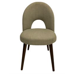 Bentley Designs - Premier collection 'Oslo' contemporary walnut extending dining table and six chairs upholstered in steel grey fabric. 