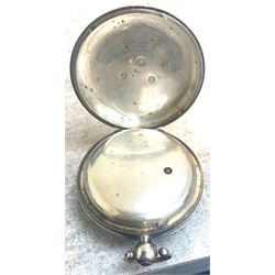 William IV English lever fusee pocket watch by John Morse, Malmesbury, No. 969, round pillars, engraved balance cock decorated with a mask and diamond endstone, white enamel dial with Roman numerals and subsidiary seconds dial, case makers mark J.P, London 1833 