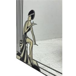 Contemporary Art Deco style stained glass mirror