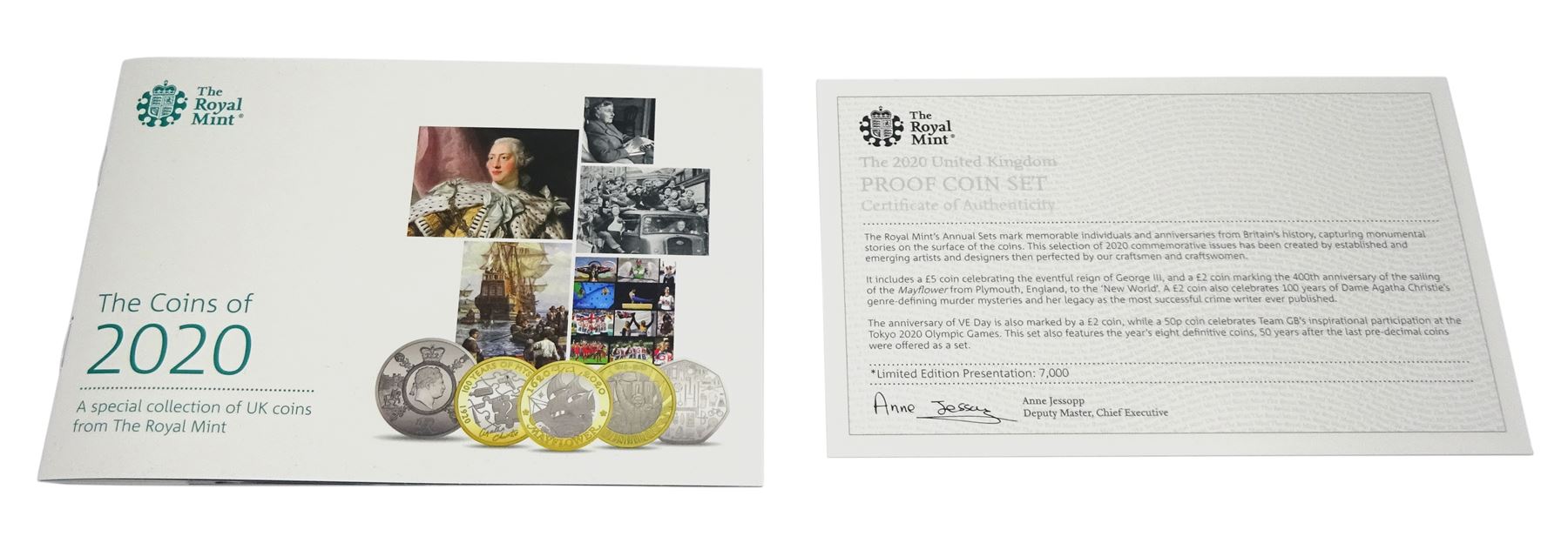 The Royal Mint United Kingdom 2020 proof coin set, cased with certificate