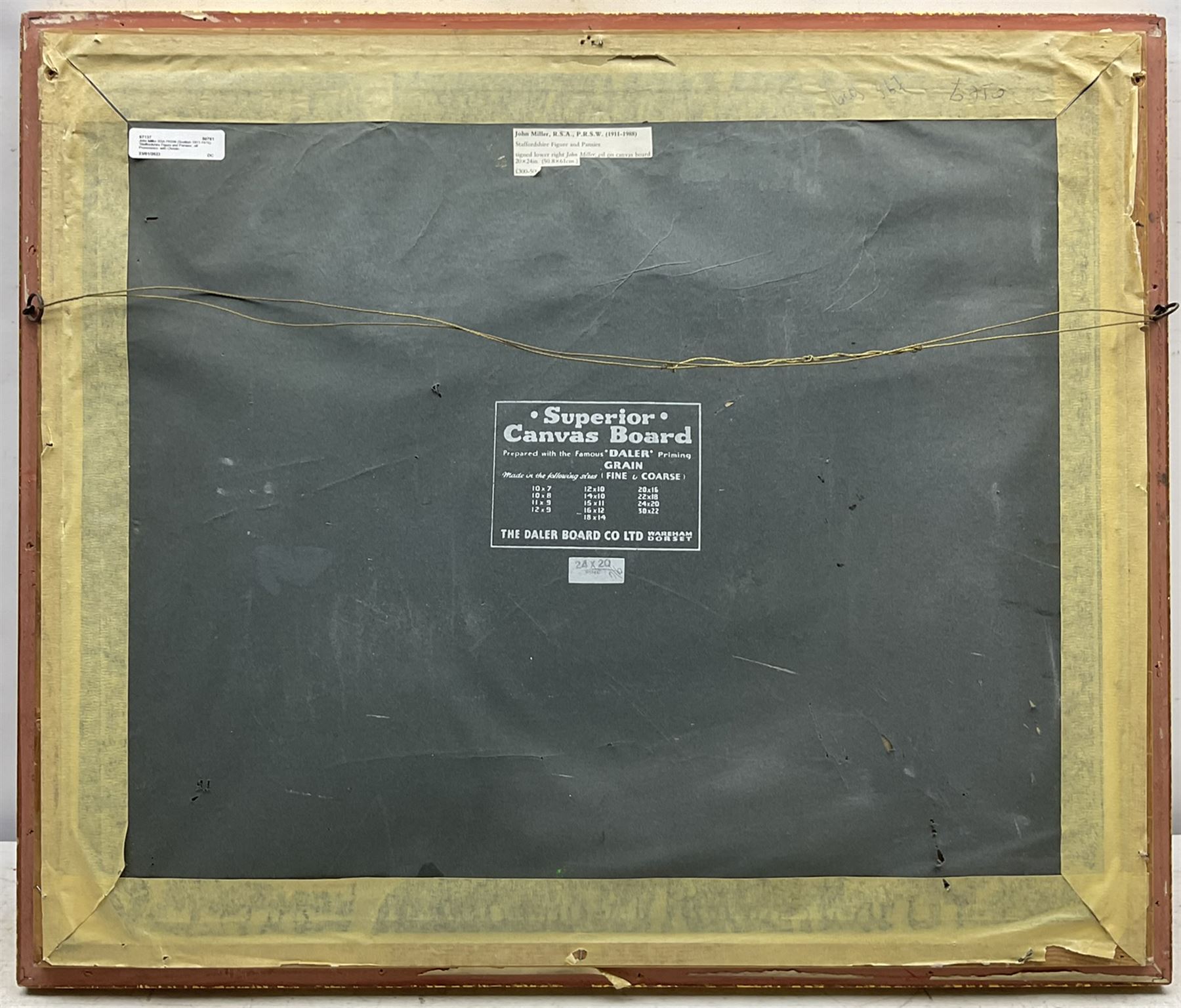 John Miller RSA PRSW (Scottish 1911-1975): 'Staffordshire Figure and Pansies', oil on canvas board signed 48cm x 59cm 
Provenance: with Christie's Scotland, 17th April 1991, Lot 119