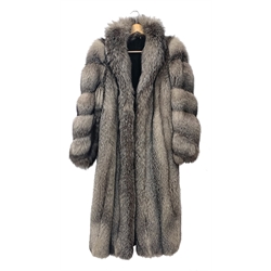Fine quality full length Silver Fox fur Coat, approx. size 12 - 14, (underarm to underarm measures 55cm)