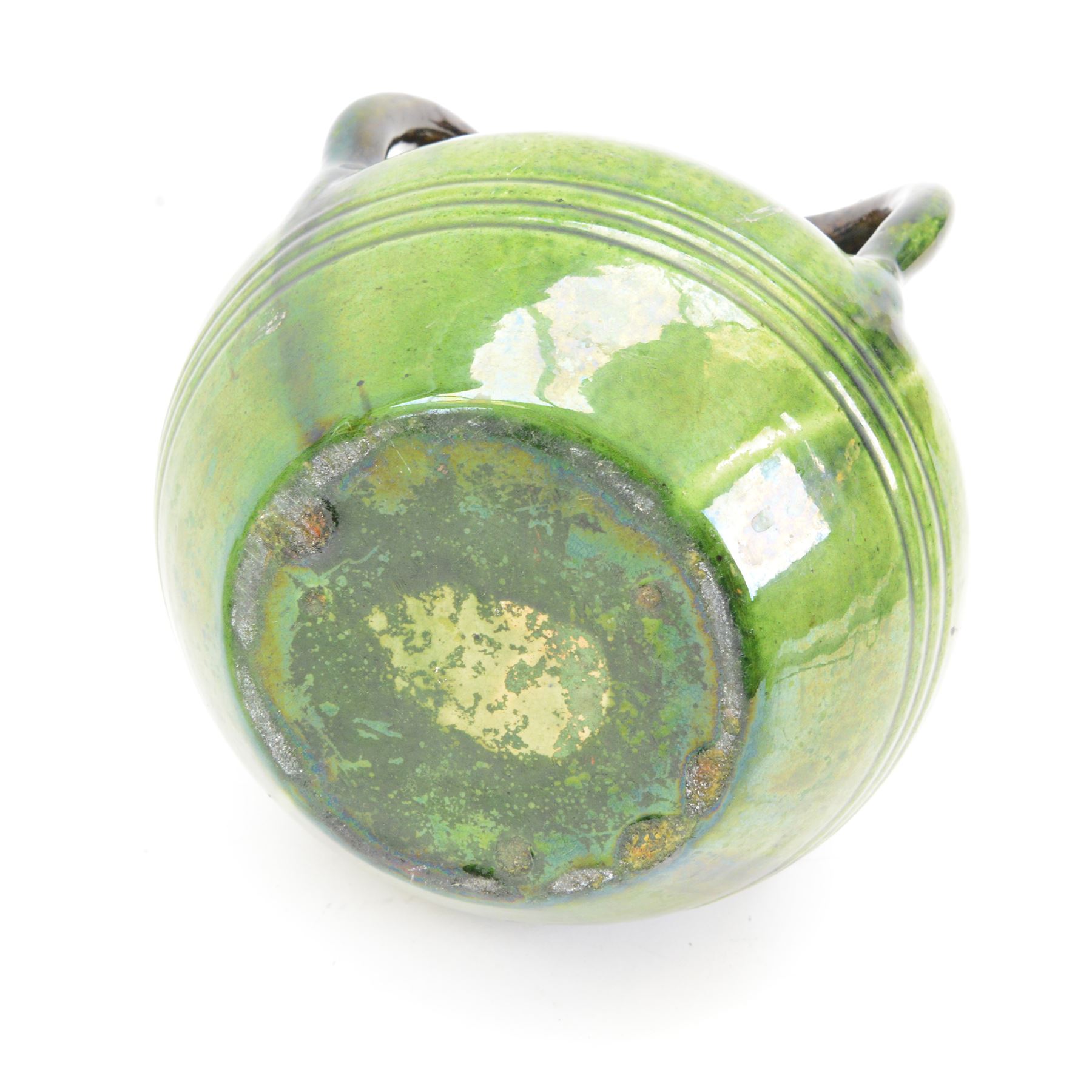 Studio pottery tyg vase, in blue and green glaze, together with John Solly oval dish, tyg H27cm