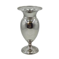 Early 20th century silver baluster shaped vase, with pierced gallery by Sibray, Hall & Co Ltd, Sheffield 1919, approx 9.7oz