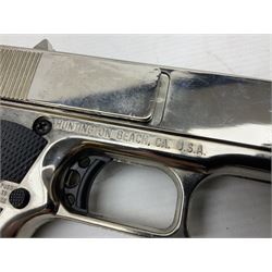 G-10 .177 20-shot BB Repeater air pistol with deluxe nickel plated finish; boxed with instructions