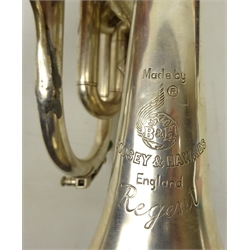  Boosey & Hawkes Regent chrome Cornet, no. 557991 in fitted case with books  