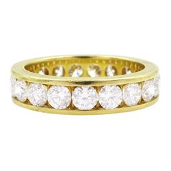 18ct gold round brilliant cut diamond full eternity ring, total diamond weight approx 3.15 carat