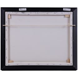 Steven Scholes (Northern British 1952-): 'Tower Bridge and Billingsgate Fish Market - London 1958', oil on canvas signed, titled verso 38cm x 49cm