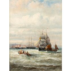 William Anslow Thornley (British fl.1858-1898): Off the French Coast, oil on canvas signed...