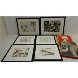  After Pablo Picasso (Spanish 1881-1973): Figurative Studies, six  lithographs pub. c1960, 24cm x 32cm approx (6) (with associated book and folio)  
