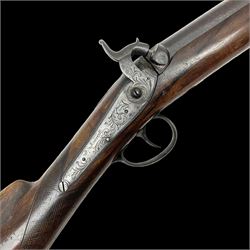 19th century W. Murcott of London 12-bore single barrel back-action percussion 'cripple stopper' sporting gun, with 58.5cm(23