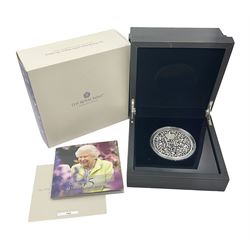 The Royal Mint United Kingdom 2021 'The 95th Birthday of Her Majesty The Queen' five ounce silver proof coin, cased with certificate