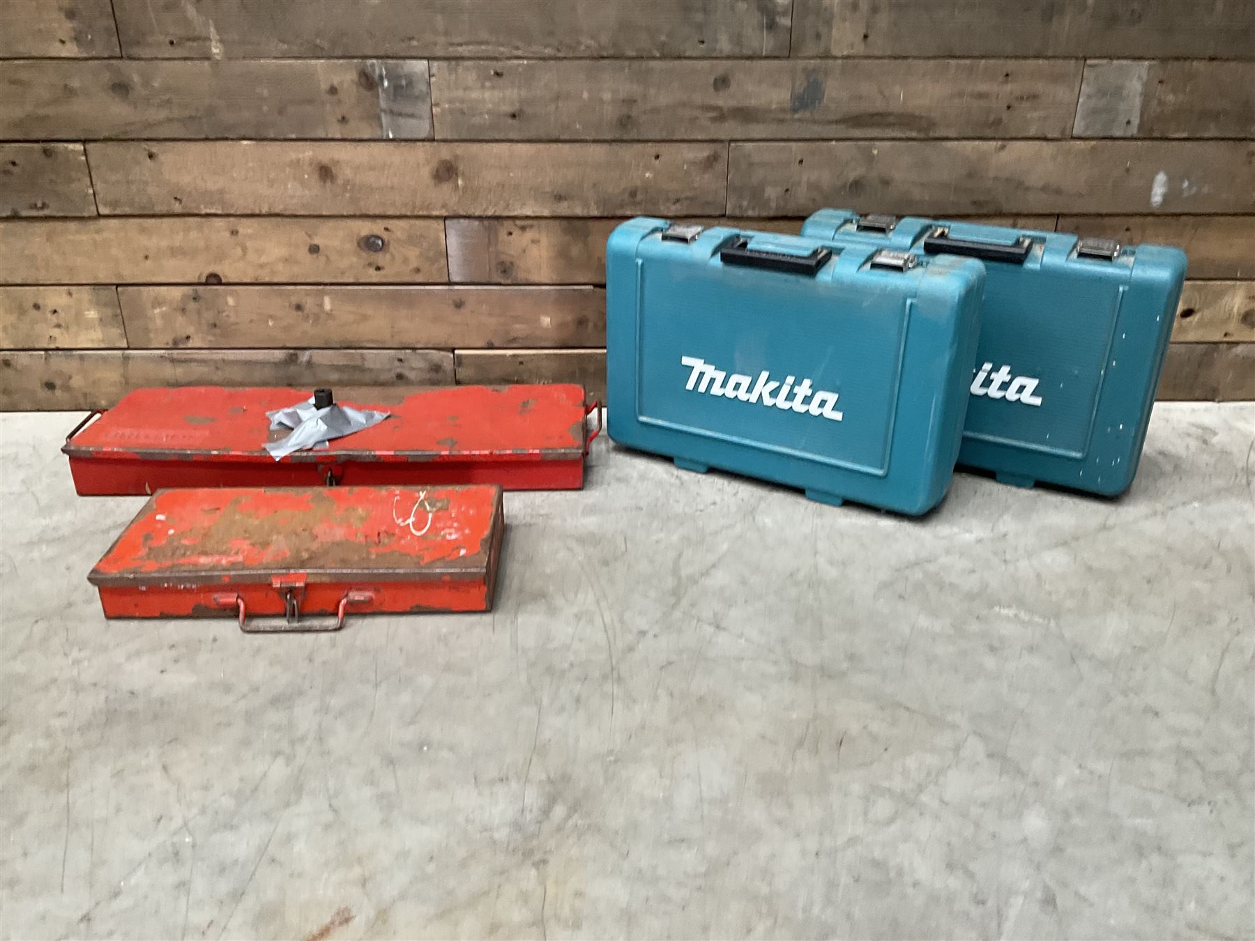 Two Britool socket sets, and two Makita drills