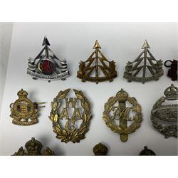 Twenty-seven military metal cap badges including Royal tank Corps, Reconnaissance Corps, Royal Armoured Corps, Royal Corps of Signals, Womens Army Auxiliary Corps, Queen Mary's Army Auxiliary Corps, Auxiliary Territorial Service,  Royal Engineers, REME, Army physical Training Corps etc 
